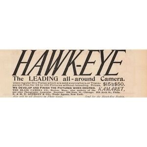 Hawkeye Camera The Leading All Around Camera Vintage Photo Advertisement Print‎